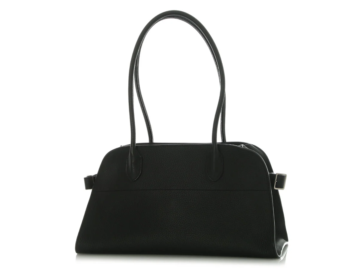 The Row Black Grained Leather Shoulder Margaux 12 - Image 2