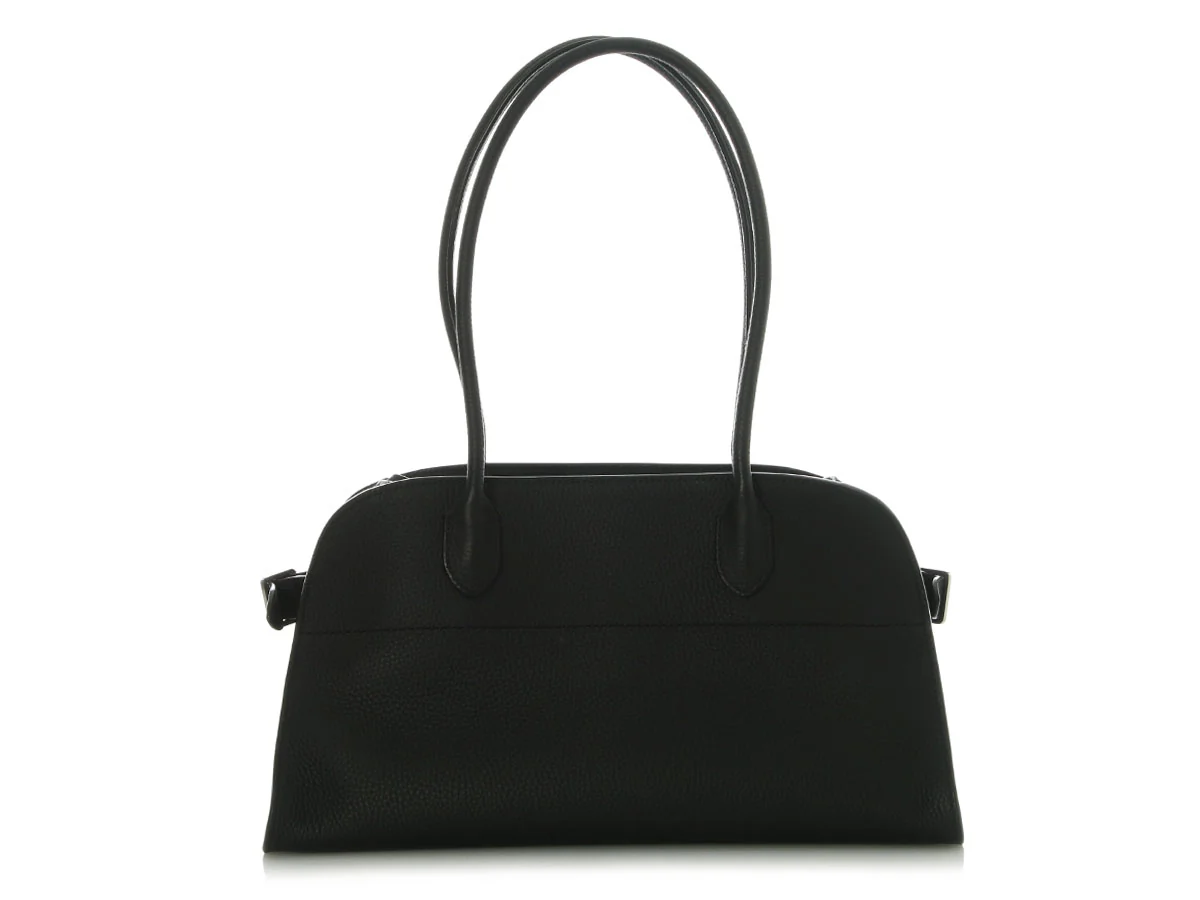 The Row Black Grained Leather Shoulder Margaux 12 - Image 4