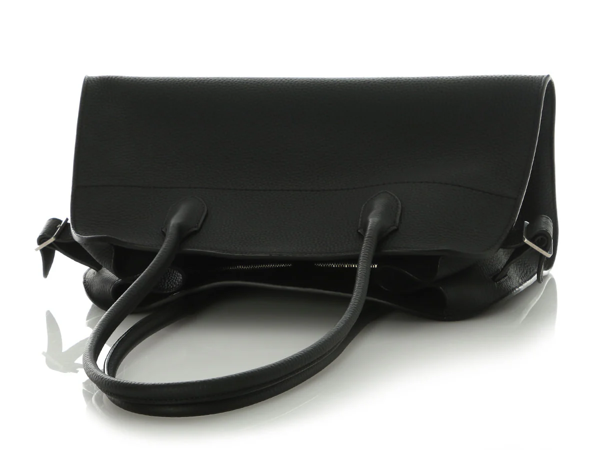 The Row Black Grained Leather Shoulder Margaux 12 - Image 7