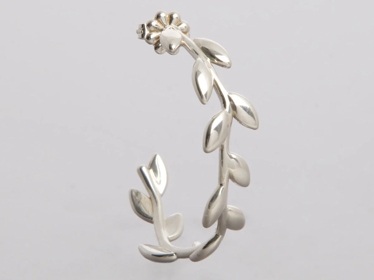 Tiffany & Co. Sterling Silver Paloma Picasso Olive Leaf Hoops - Image 2