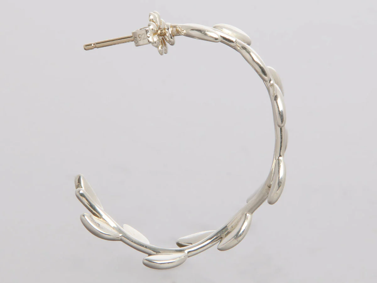 Tiffany & Co. Sterling Silver Paloma Picasso Olive Leaf Hoops - Image 3