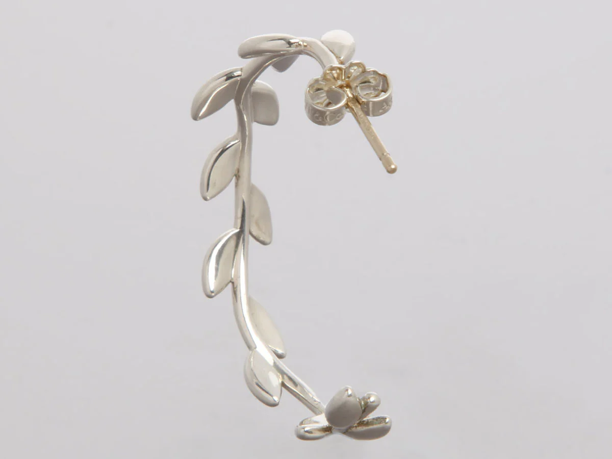 Tiffany & Co. Sterling Silver Paloma Picasso Olive Leaf Hoops - Image 4