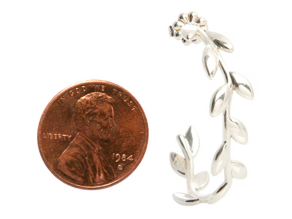 Tiffany & Co. Sterling Silver Paloma Picasso Olive Leaf Hoops - Image 5