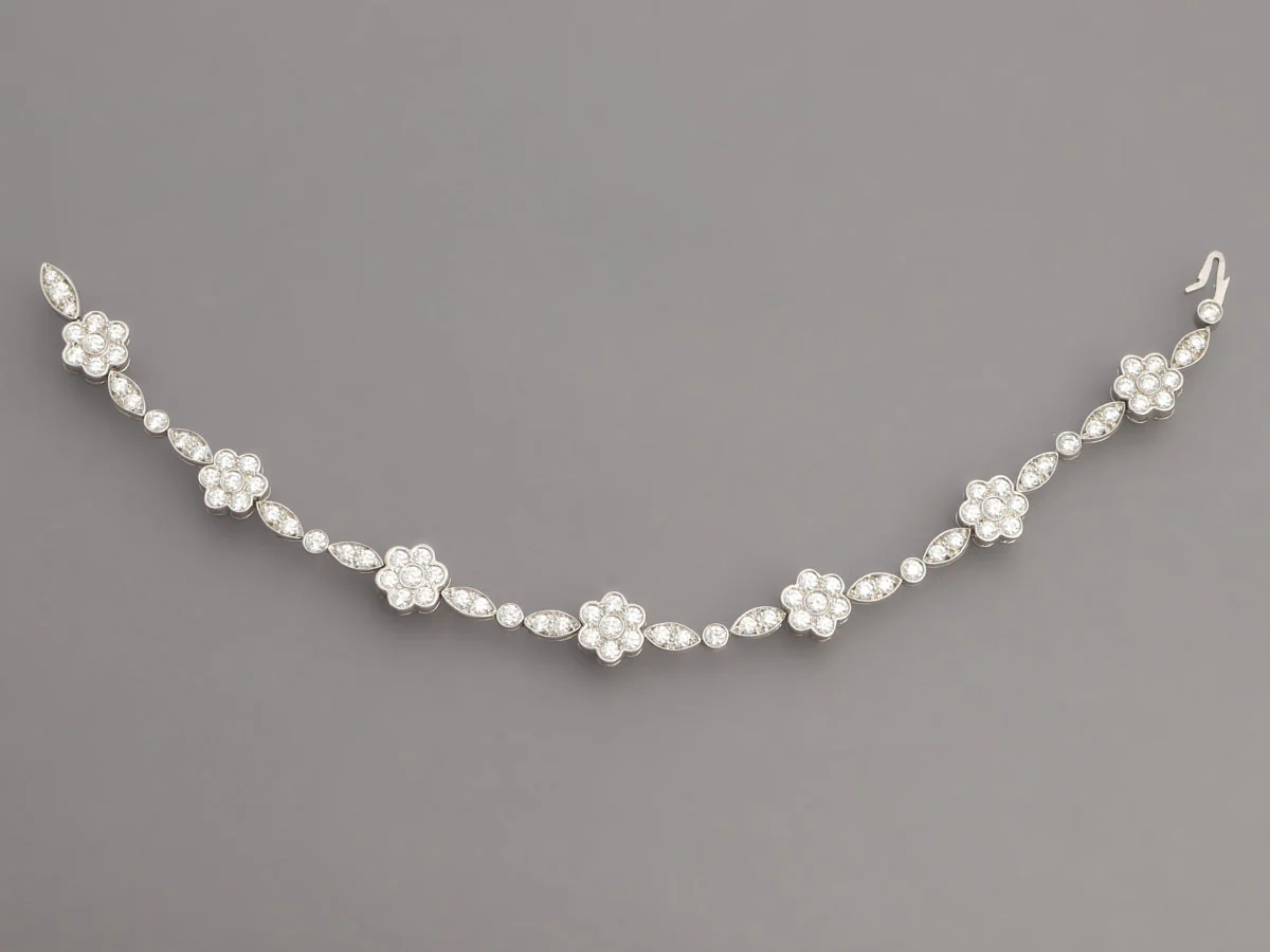 Tiffany & Co. Platinum Diamond Blossom Bracelet - Image 2