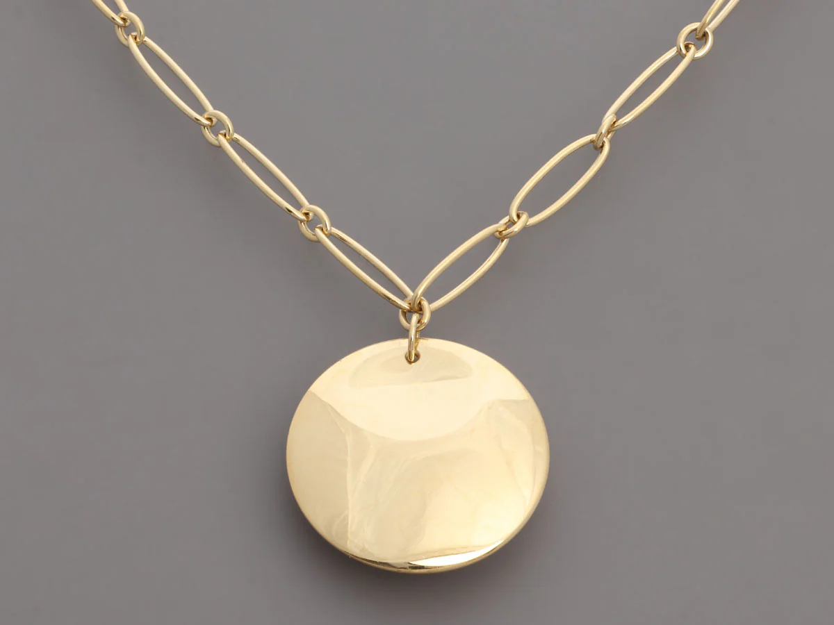 Tiffany & Co. Elsa Peretti 18K Yellow Gold Round Disc Pendant Necklace - Image 2