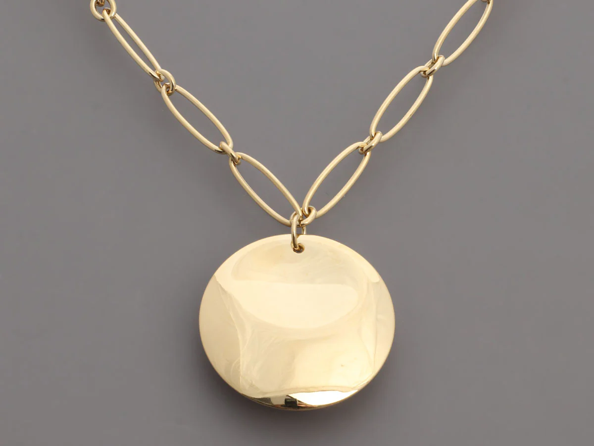 Tiffany & Co. Elsa Peretti 18K Yellow Gold Round Disc Pendant Necklace - Image 3