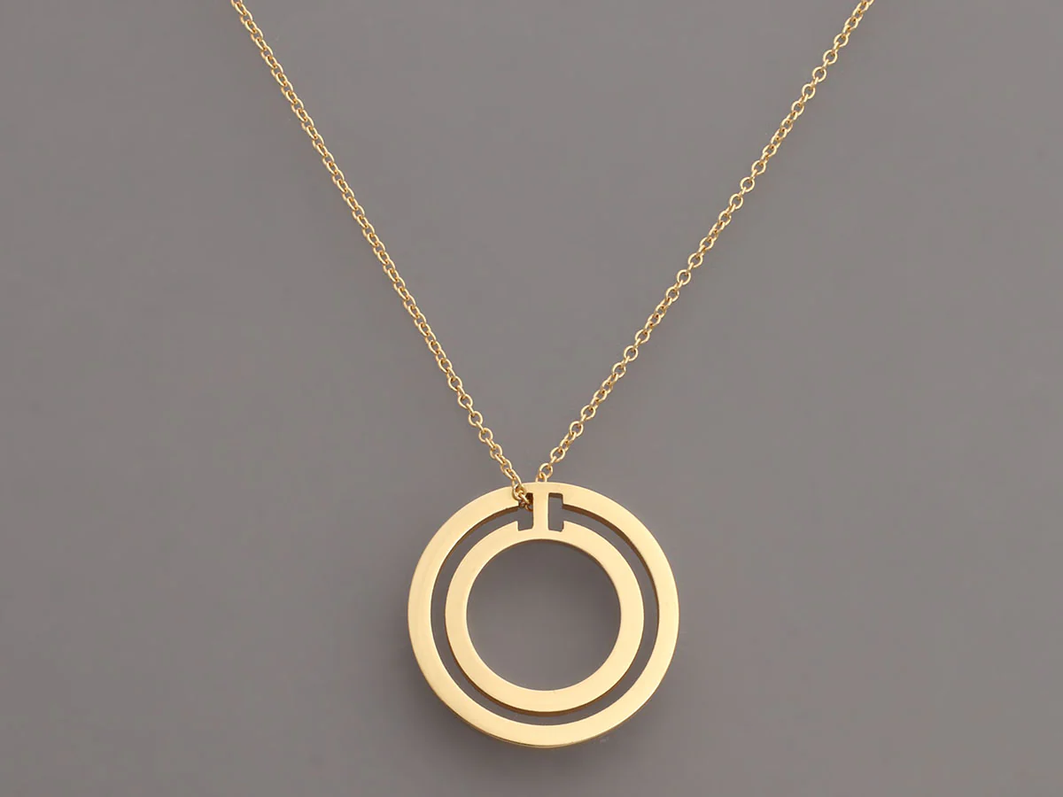 Tiffany & Co. 18K Yellow Gold Tiffany T Circle Pendant Necklace - Image 2