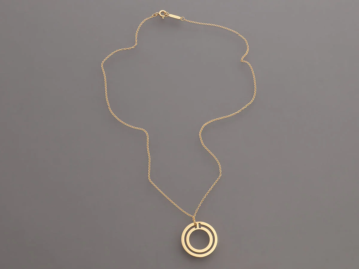 Tiffany & Co. 18K Yellow Gold Tiffany T Circle Pendant Necklace - Image 3