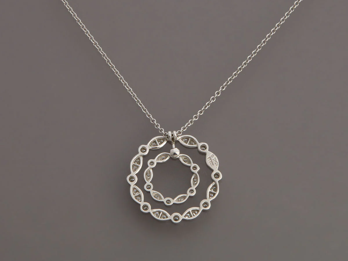 Tiffany & Co. Platinum Diamond Jazz Swing Circle Pendant Necklace - Image 4