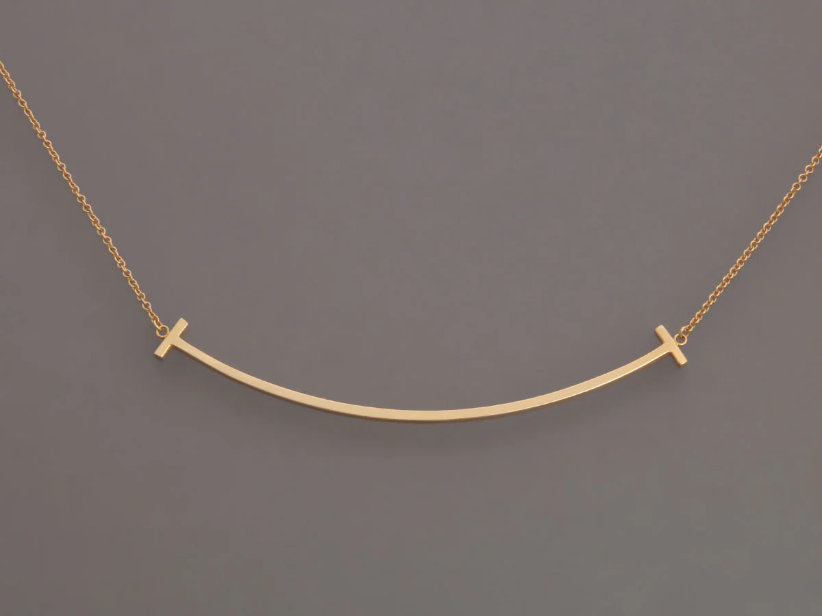 Tiffany & Co. Large 18K Yellow Gold T Smile Necklace - Image 3