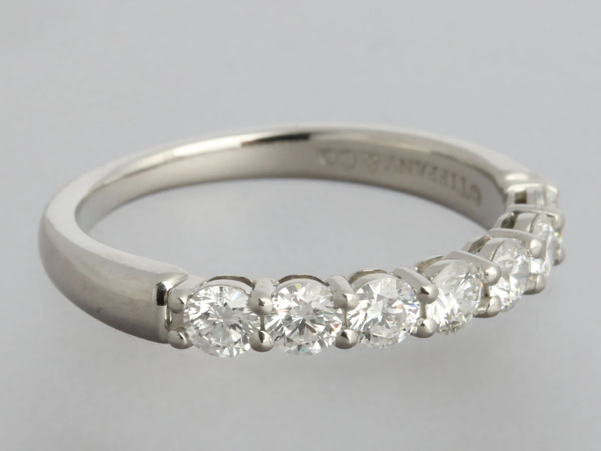 Tiffany & Co. Platinum 0.57-Carat Diamond Tiffany Forever Ring - Image 5