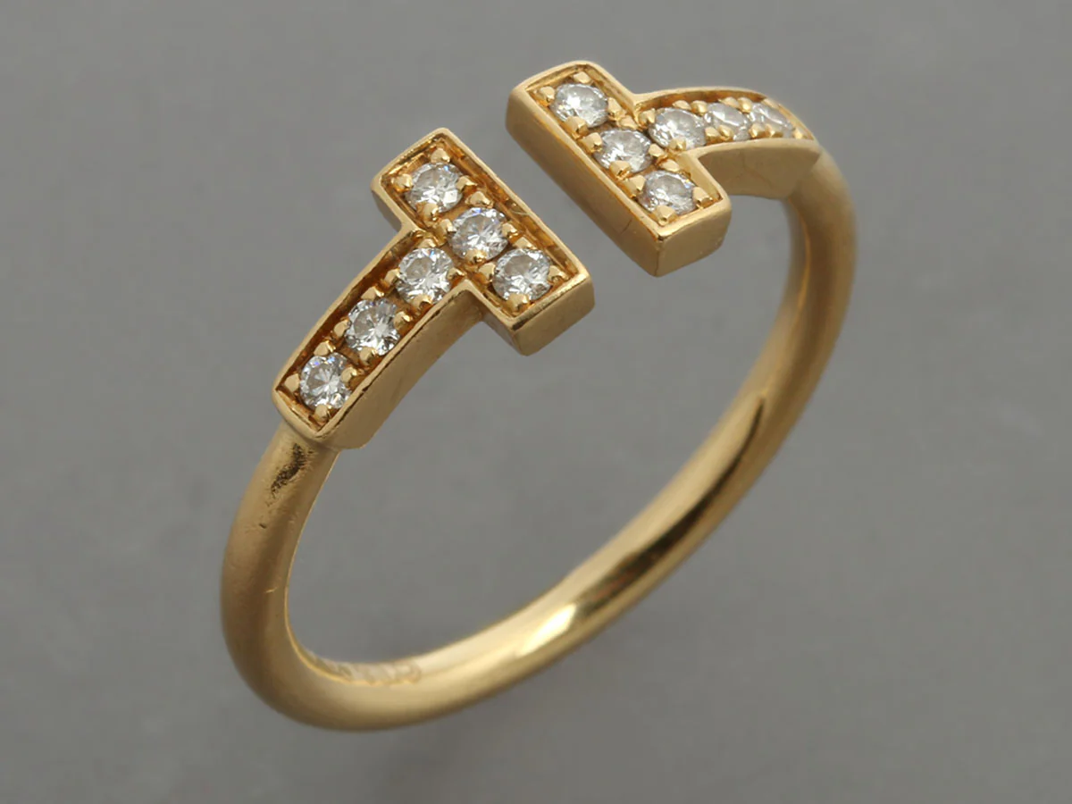 Tiffany & Co. 18K Yellow Gold Diamond Tiffany T Wire Ring - Image 2