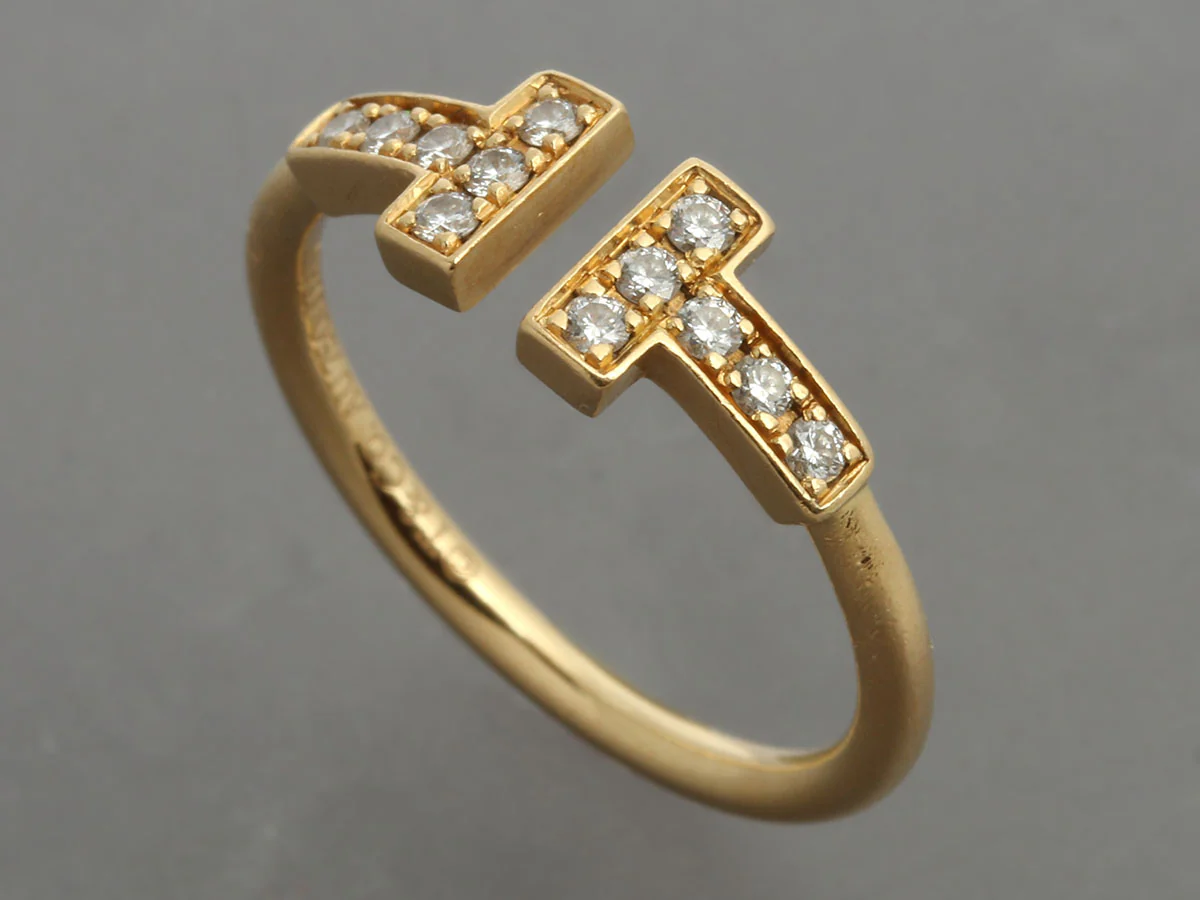 Tiffany & Co. 18K Yellow Gold Diamond Tiffany T Wire Ring - Image 3