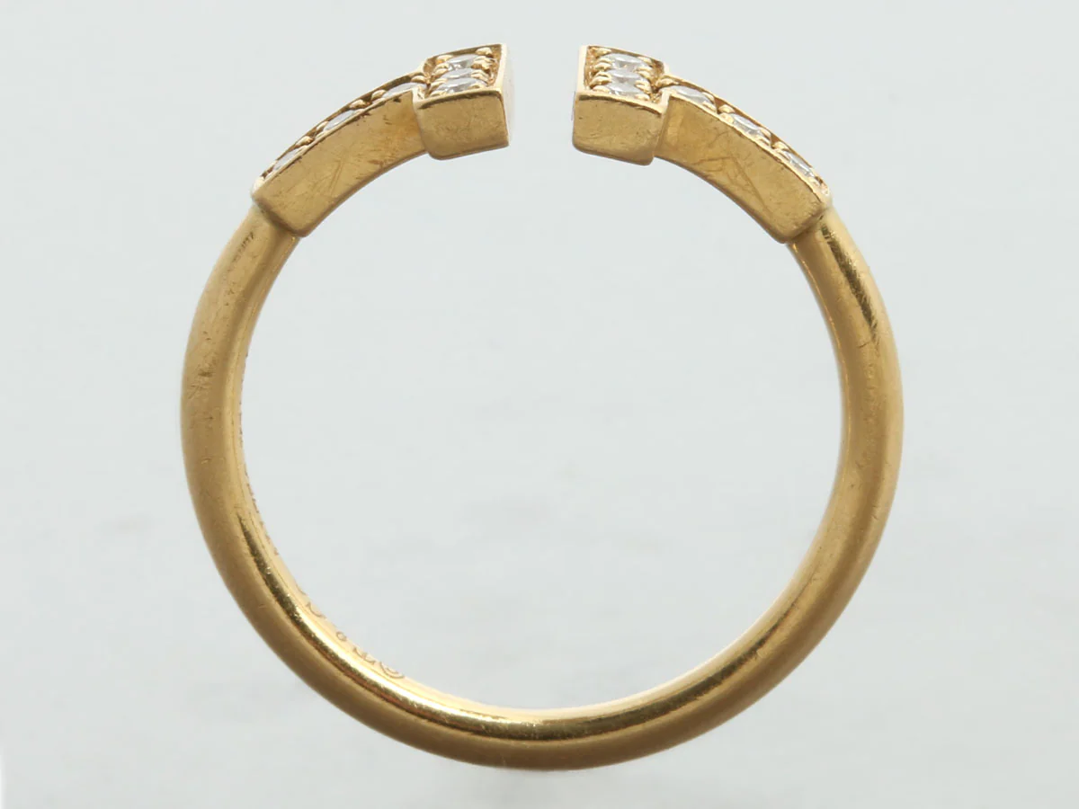 Tiffany & Co. 18K Yellow Gold Diamond Tiffany T Wire Ring - Image 4