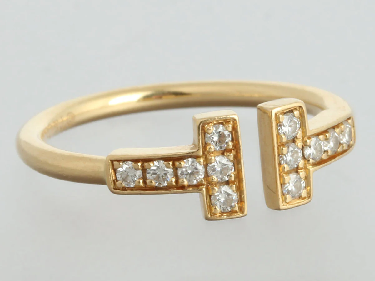 Tiffany & Co. 18K Yellow Gold Diamond Tiffany T Wire Ring - Image 5