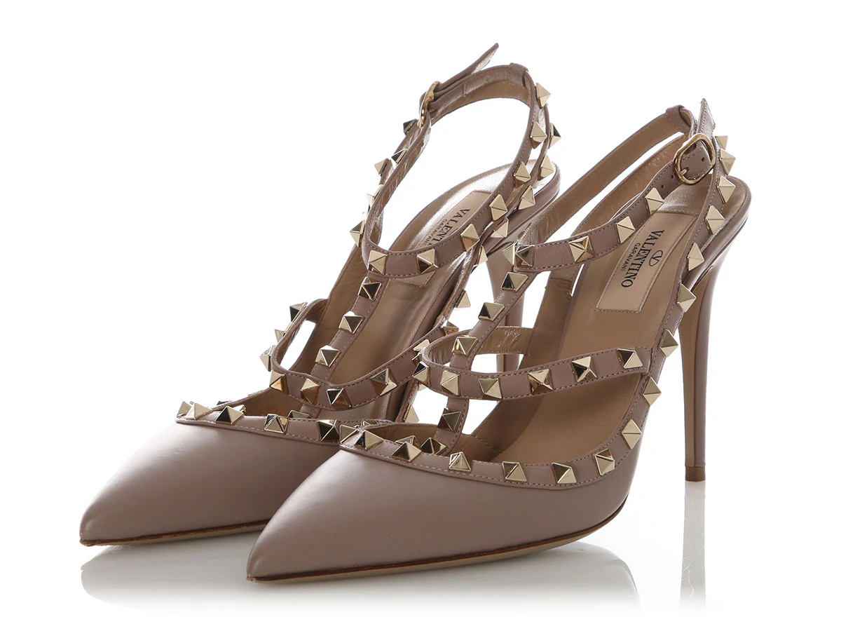 Valentino Poudre Rockstud Ankle Strap Pumps - Image 3