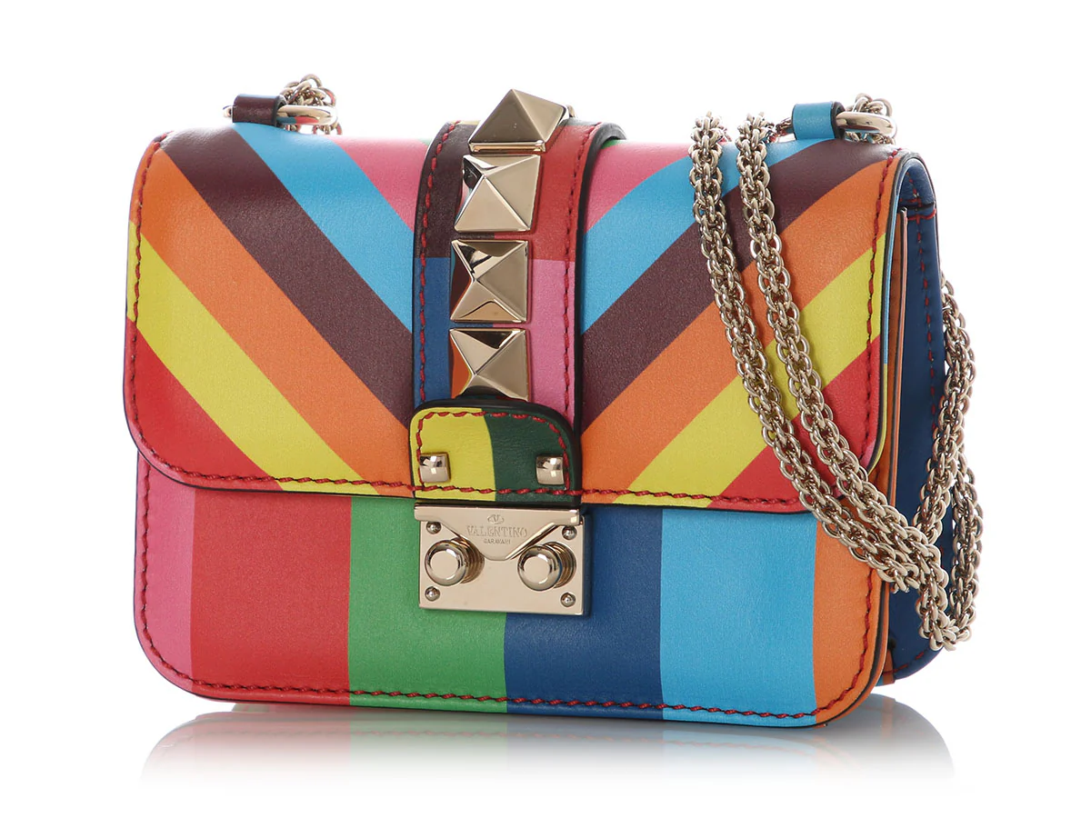 Valentino Mini Rainbow Glam Lock Rockstud Flap - Image 2