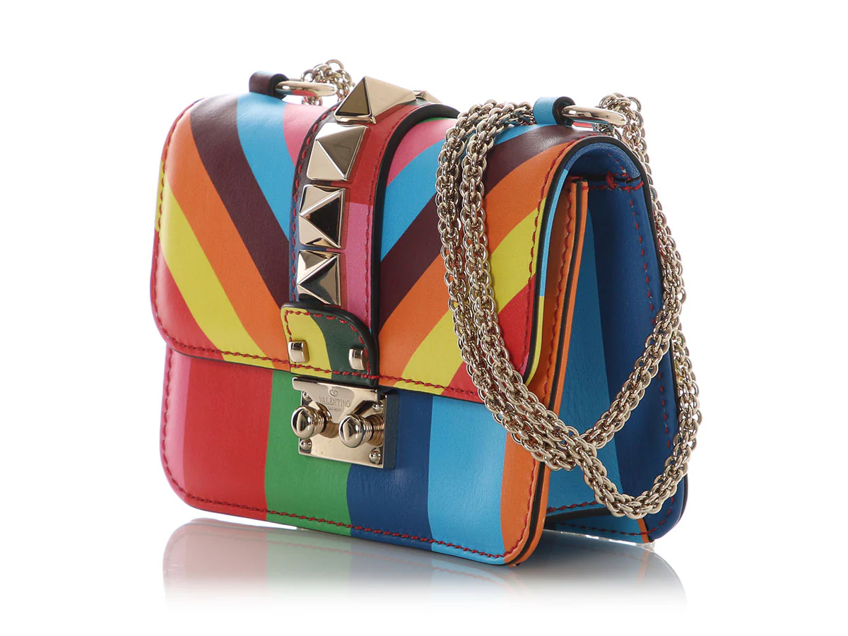 Valentino Mini Rainbow Glam Lock Rockstud Flap - Image 3