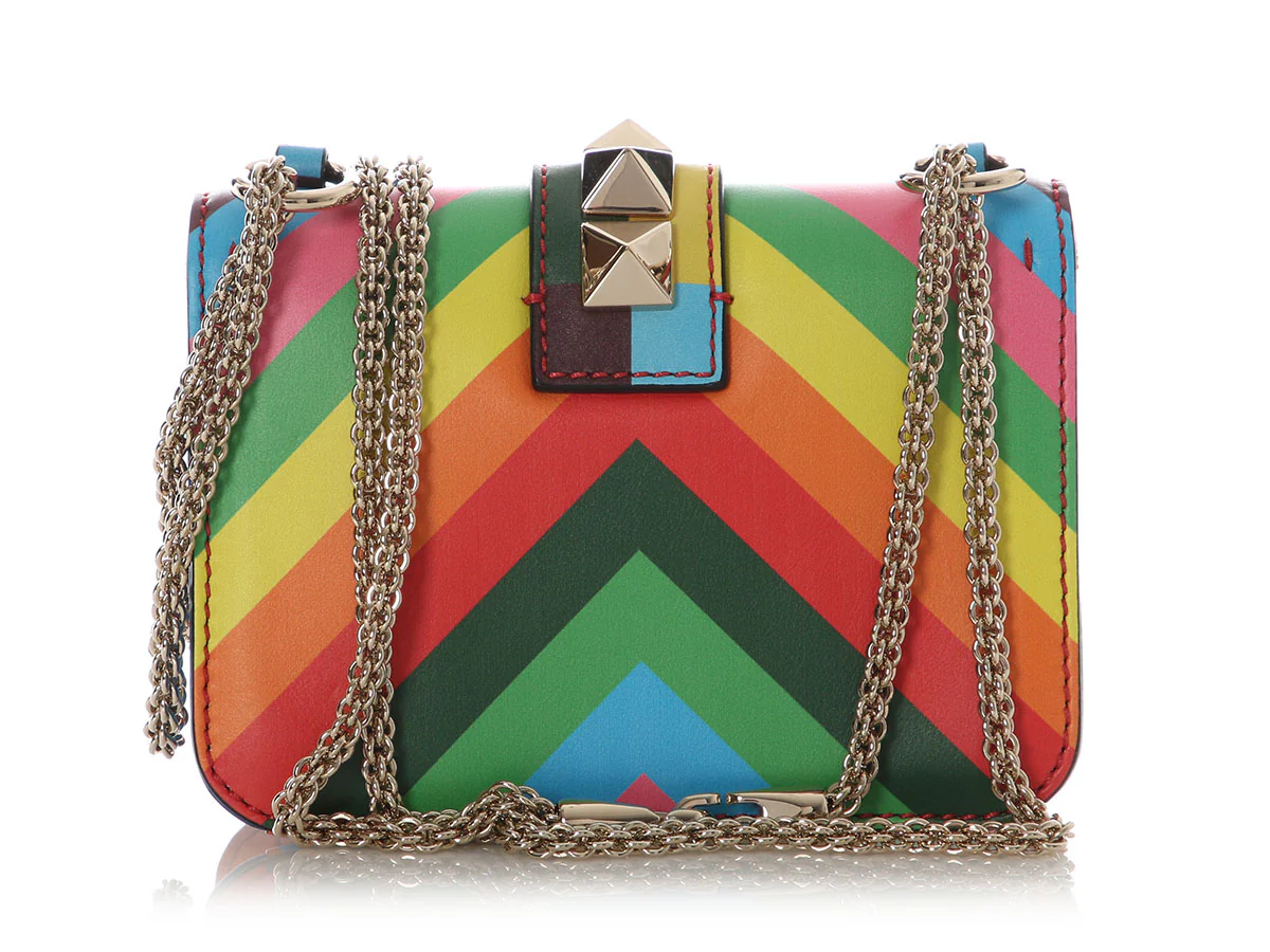 Valentino Mini Rainbow Glam Lock Rockstud Flap - Image 4