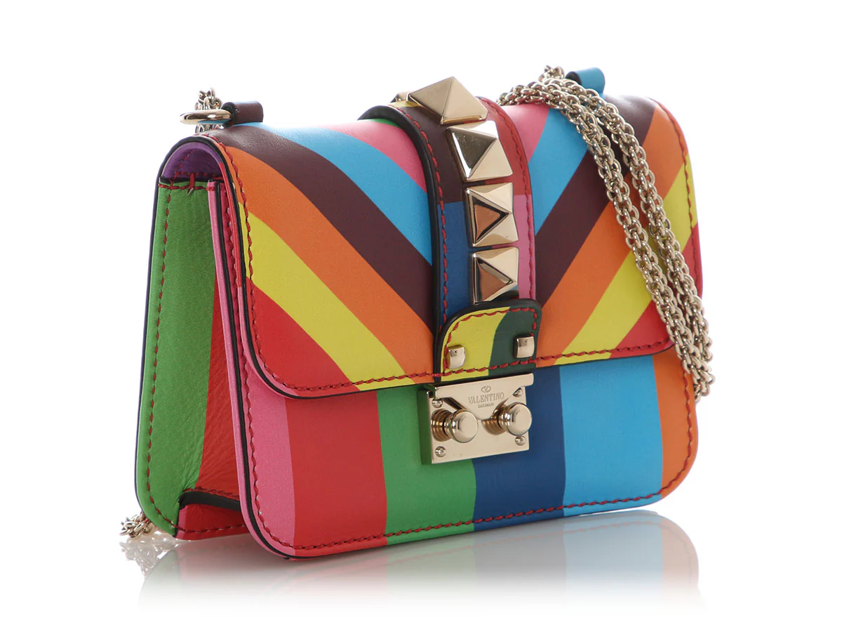 Valentino Mini Rainbow Glam Lock Rockstud Flap - Image 5
