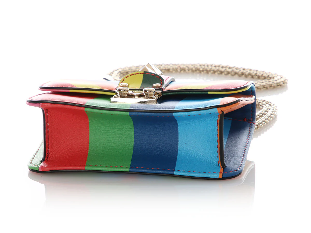 Valentino Mini Rainbow Glam Lock Rockstud Flap - Image 6