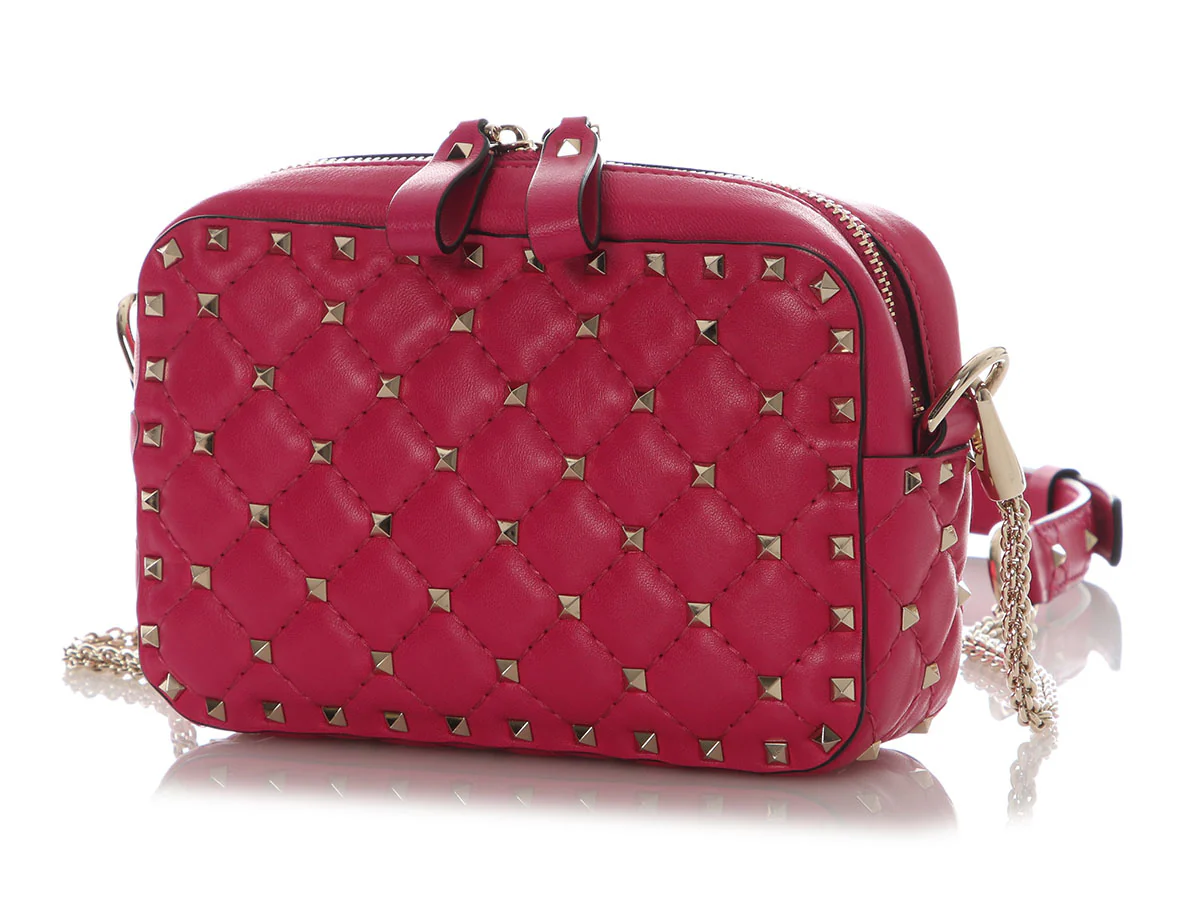 Valentino Small Magenta Rockstud Camera Crossbody - Image 2