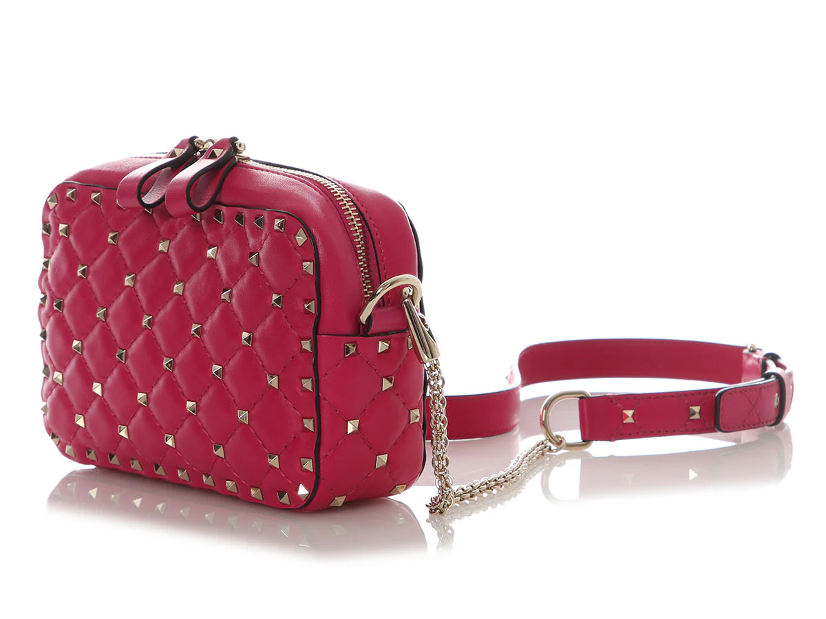 Valentino Small Magenta Rockstud Camera Crossbody - Image 3