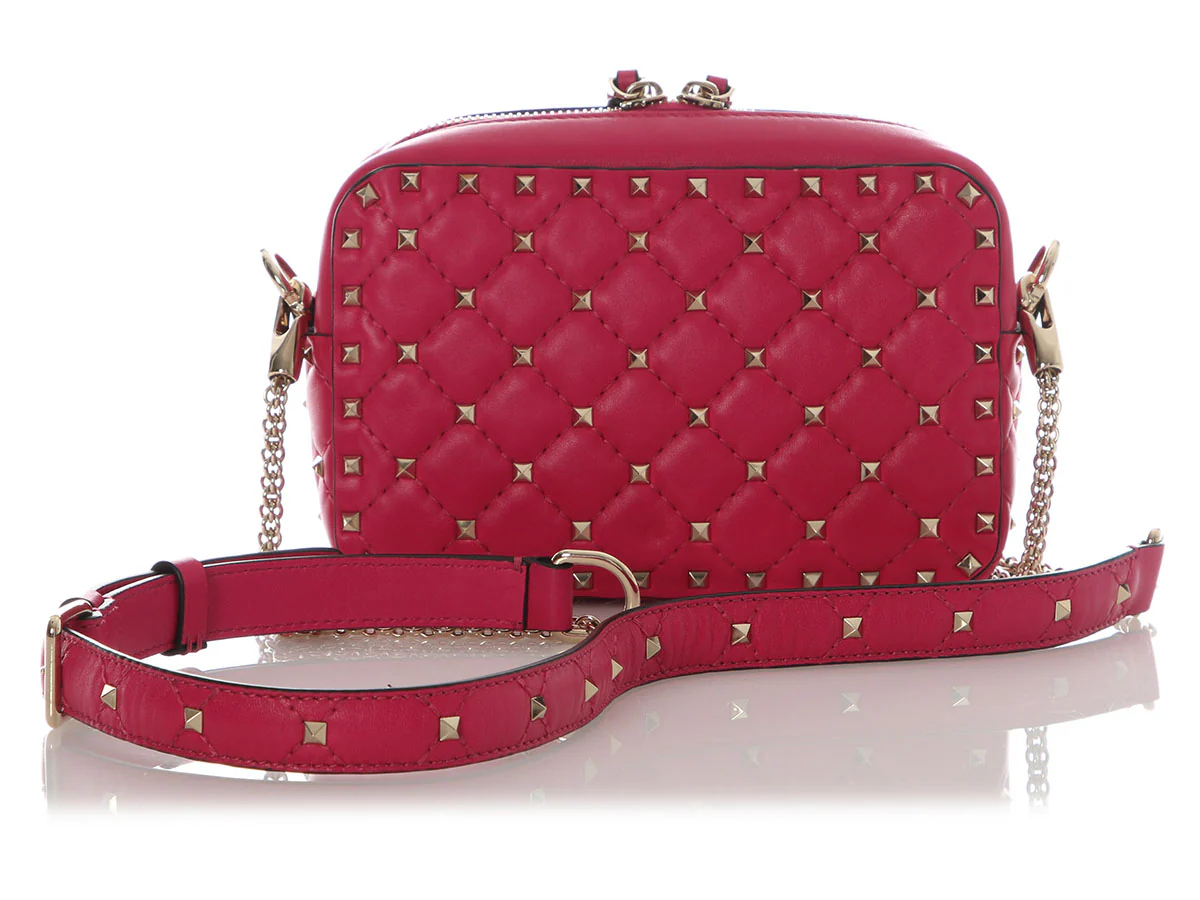 Valentino Small Magenta Rockstud Camera Crossbody - Image 4