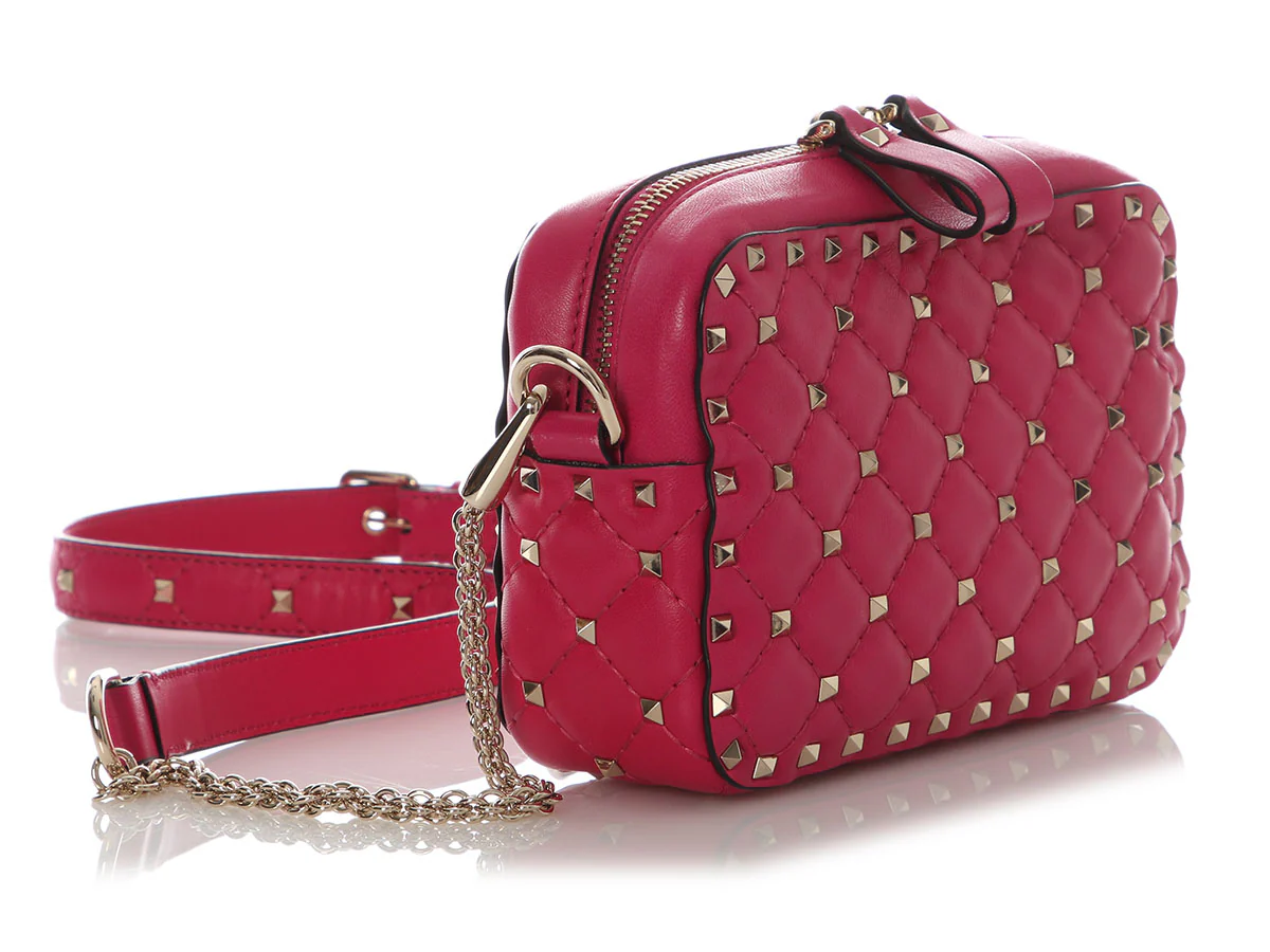 Valentino Small Magenta Rockstud Camera Crossbody - Image 5