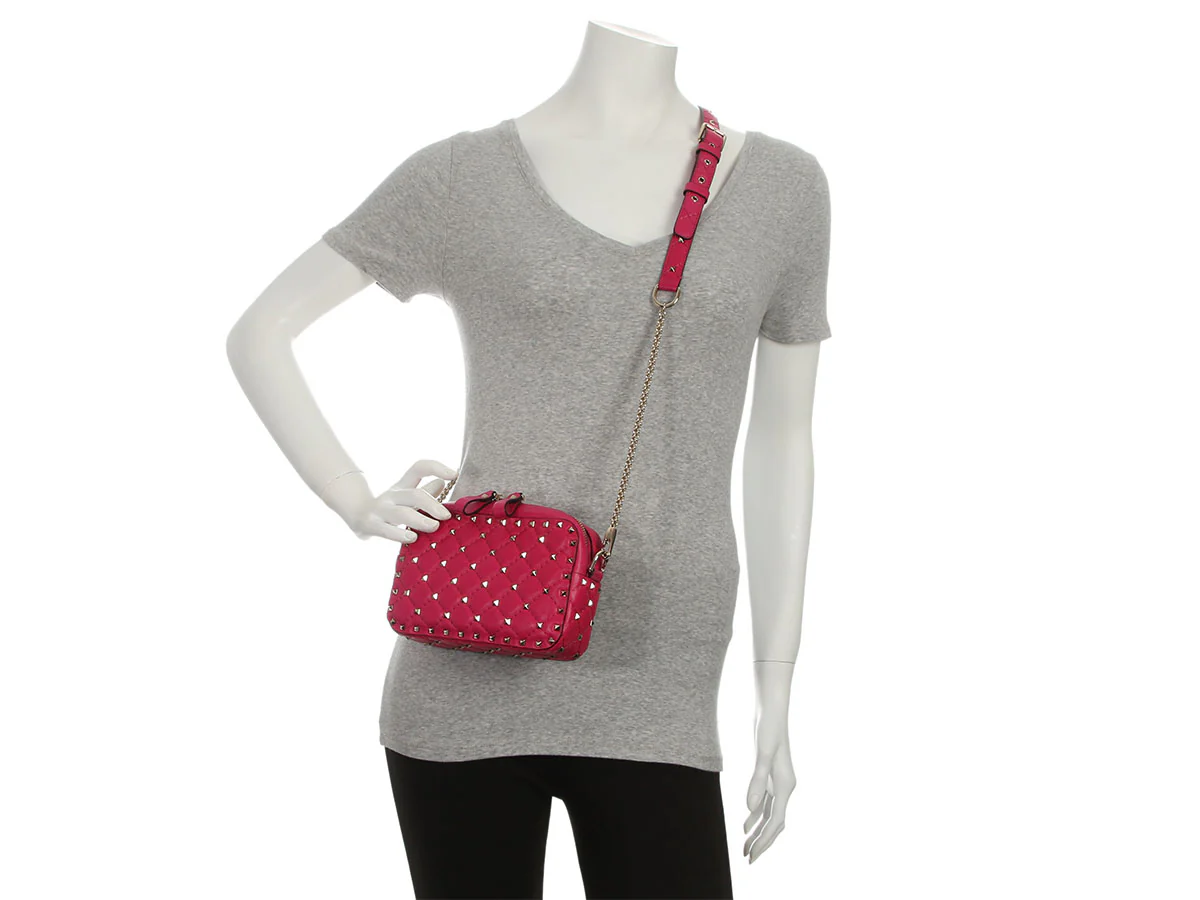 Valentino Small Magenta Rockstud Camera Crossbody - Image 9