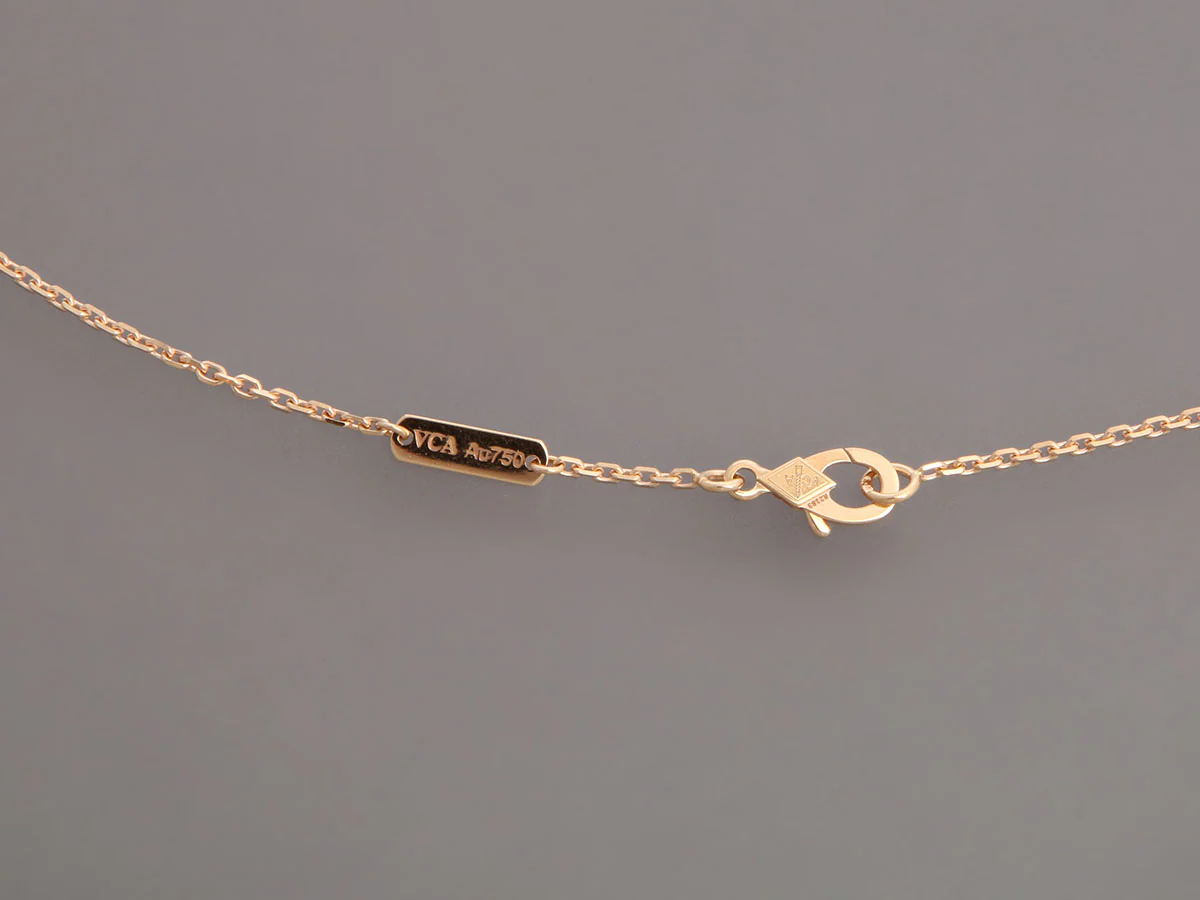 Van Cleef & Arpels 18K Rose Gold Rhodonite and Diamond 2021 Holiday Pendant Necklace - Image 5