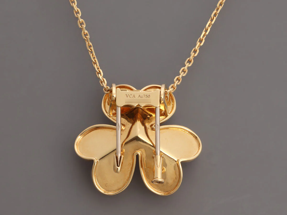 Van Cleef & Arpels Very Large 18K Yellow Gold Diamond Frivole Pendant Necklace/Clip - Image 4