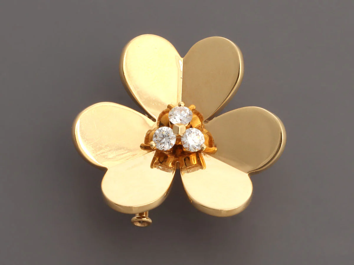 Van Cleef & Arpels Very Large 18K Yellow Gold Diamond Frivole Pendant Necklace/Clip - Image 6