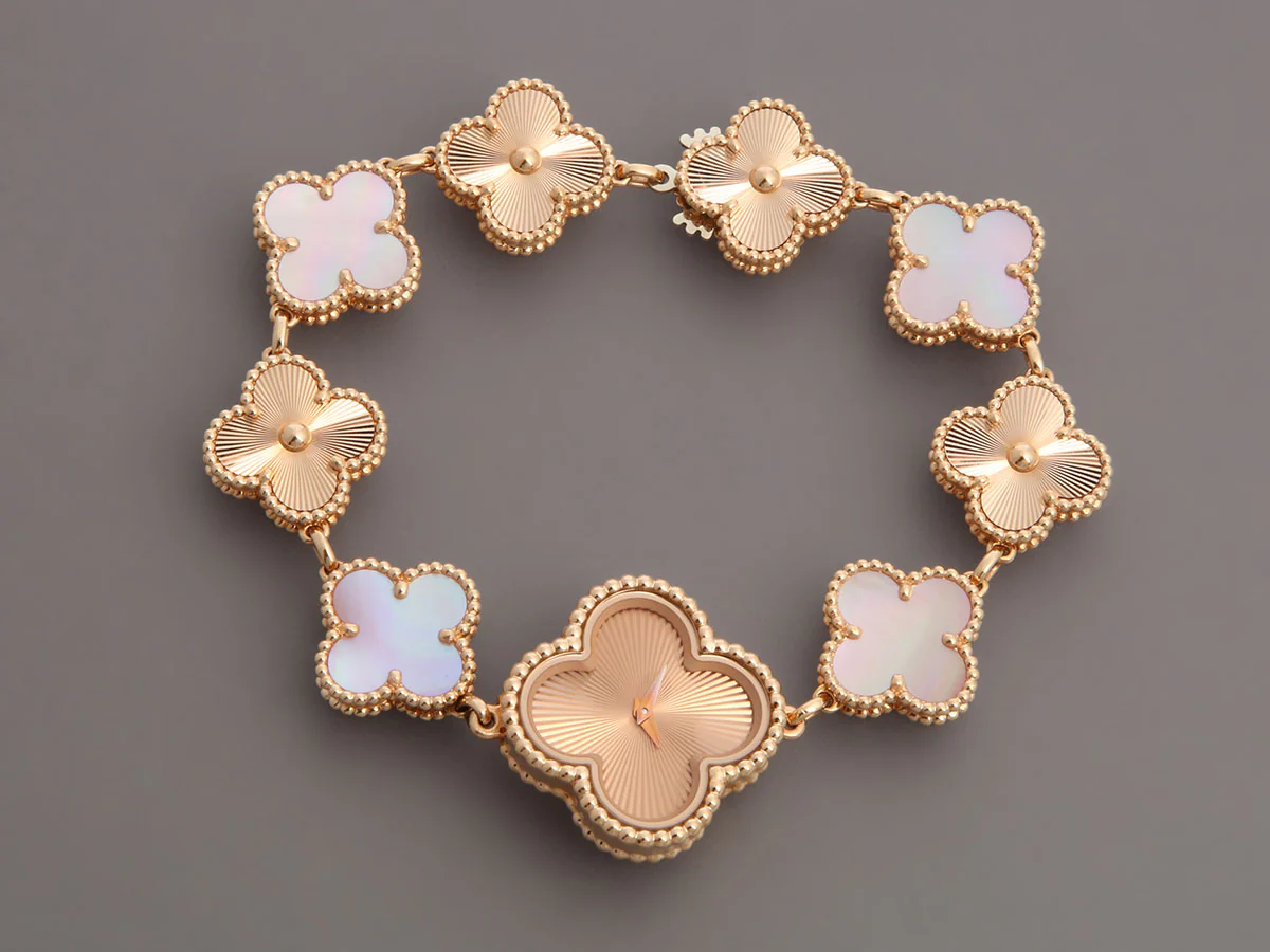 Van Cleef & Arpels 18K Rose Gold Mother of Pearl Sweet Alhambra Watch 23mm - Image 2