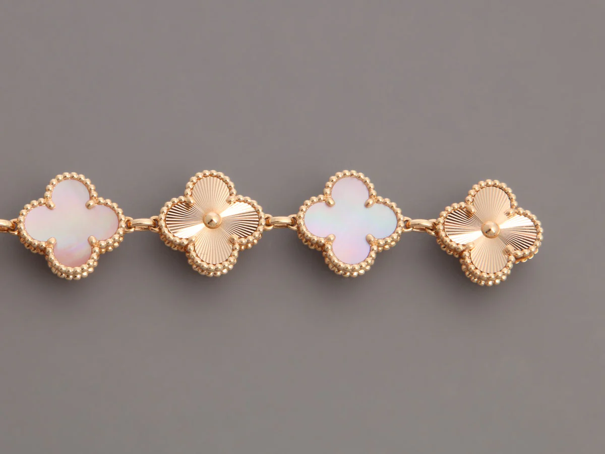 Van Cleef & Arpels 18K Rose Gold Mother of Pearl Sweet Alhambra Watch 23mm - Image 4