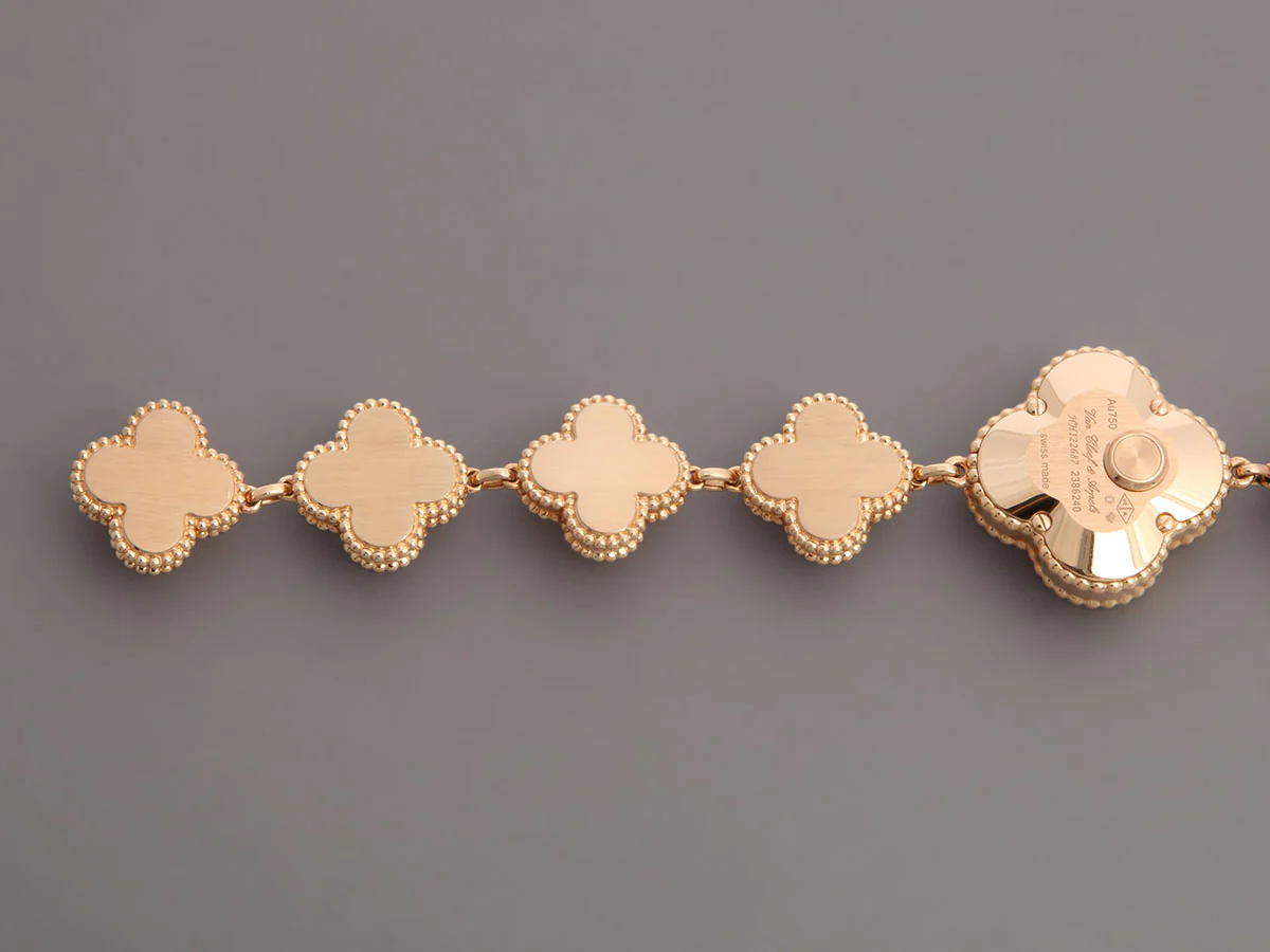 Van Cleef & Arpels 18K Rose Gold Mother of Pearl Sweet Alhambra Watch 23mm - Image 5