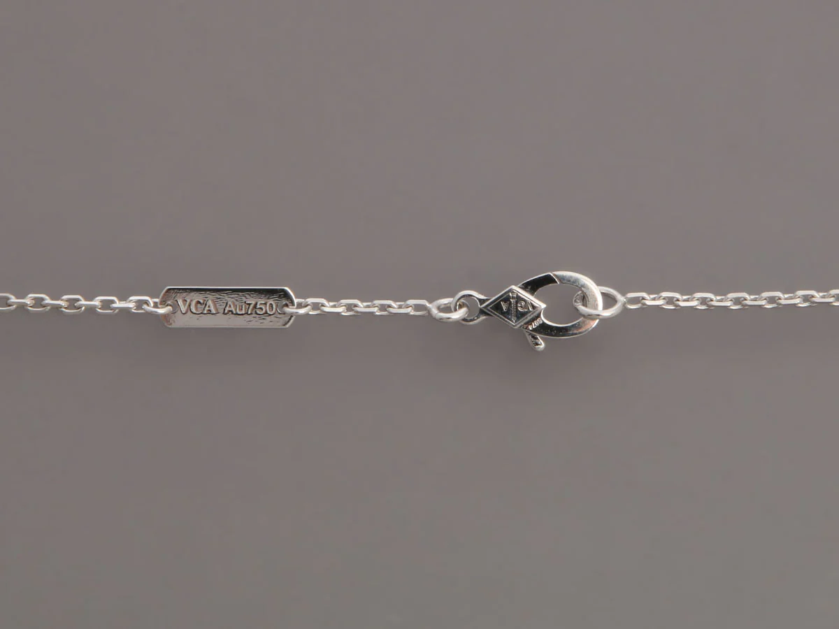 Van Cleef & Arpels 18K White Gold Guilloché 2020 Holiday Vintage Alhambra Necklace - Image 3