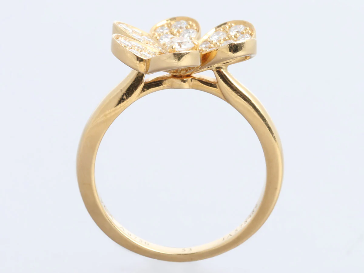 Van Cleef & Arpels Small 18K Yellow Gold Diamond Frivole Ring - Image 3