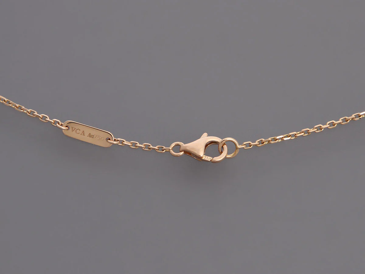 Van Cleef & Arpels 18K Yellow Gold MOP Vintage Alhambra 2012 Holiday Pendant Necklace - Image 5