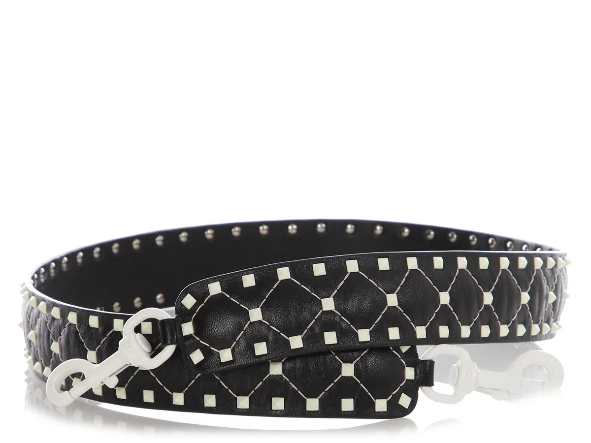 Valentino Black and White Rockstud Strap