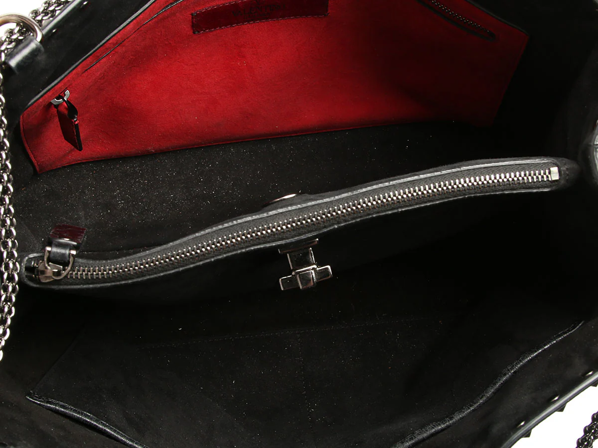 Valentino Black Quilted Rockstud Tote - Image 8