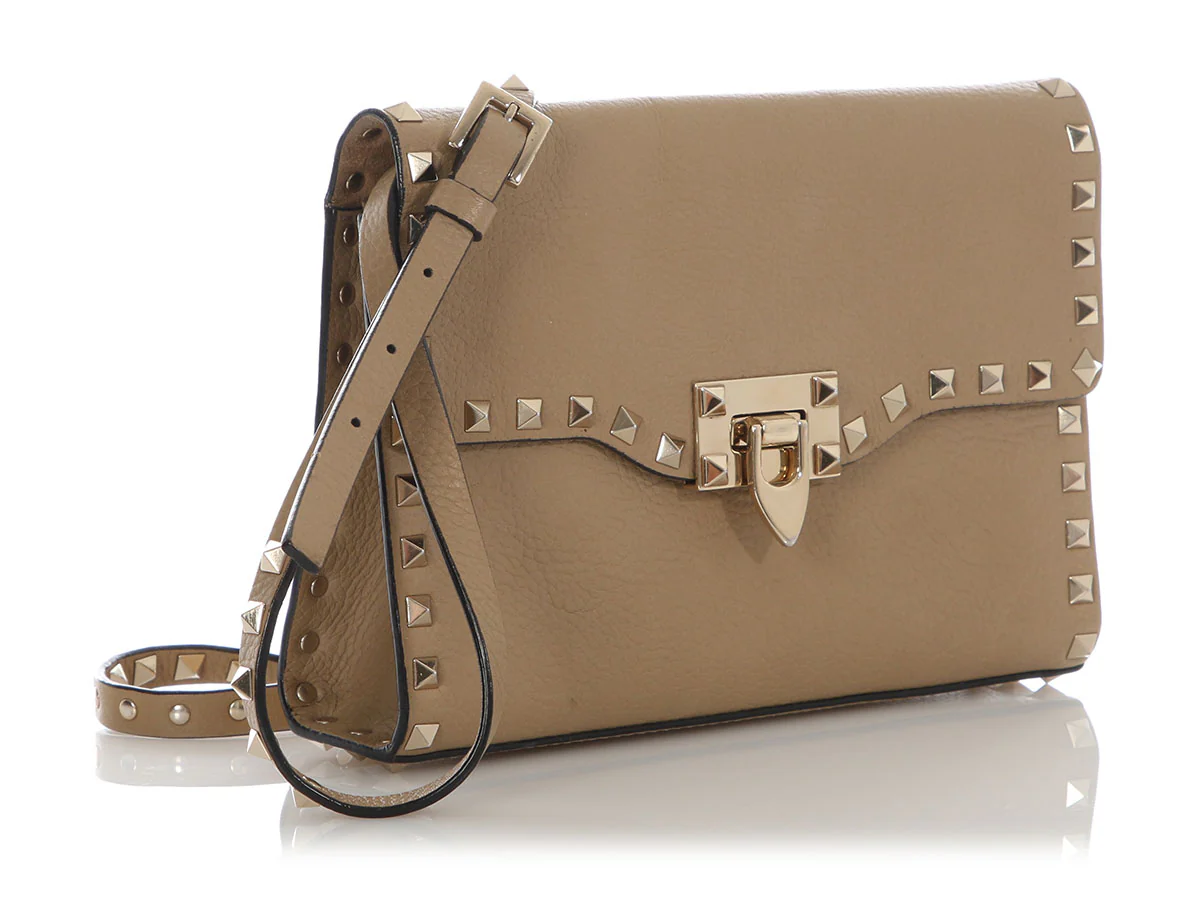 Valentino Small Beige Rockstud Crossbody Bag - Image 5