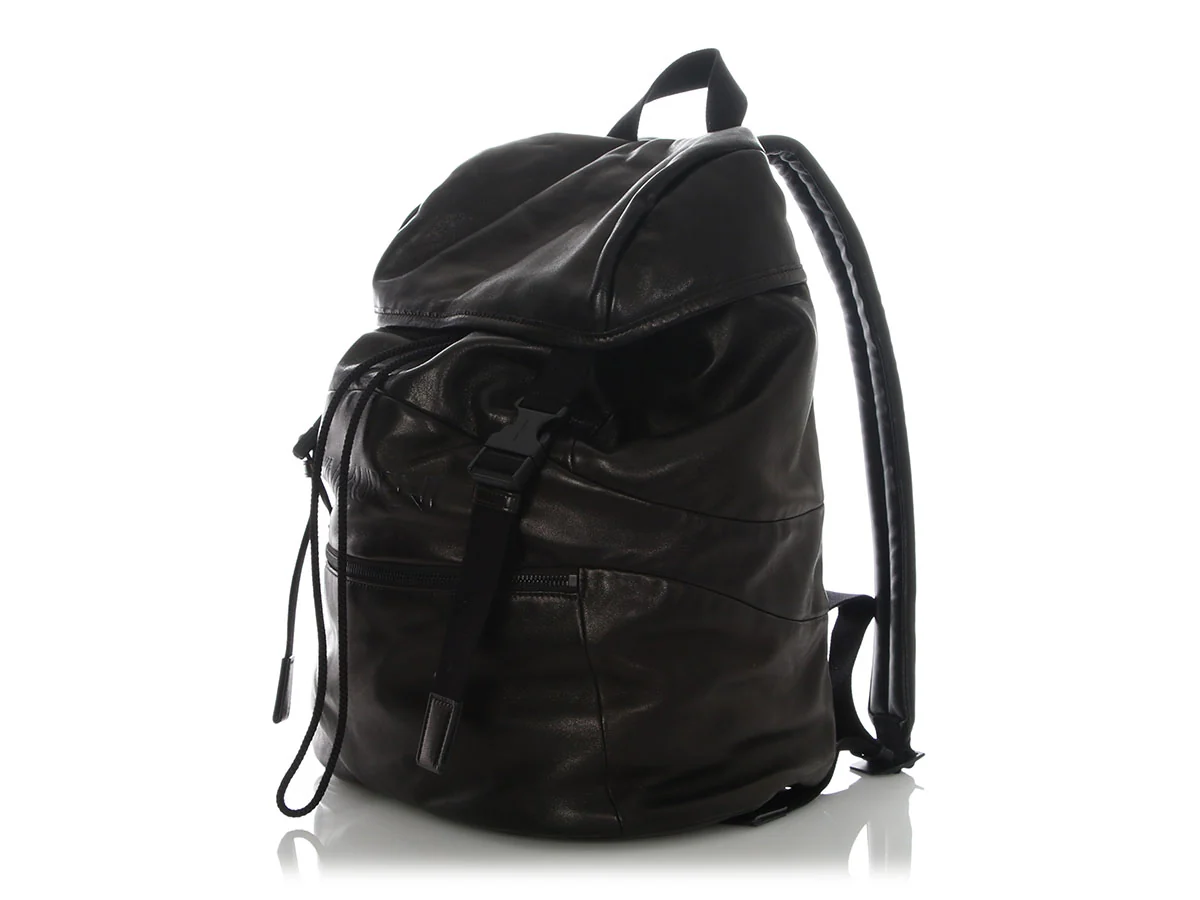 Saint Laurent Black Leather Backpack - Image 3