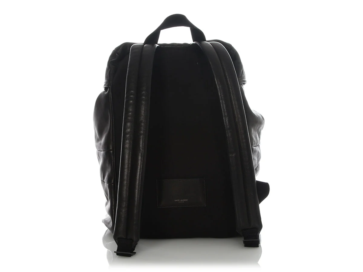 Saint Laurent Black Leather Backpack - Image 4