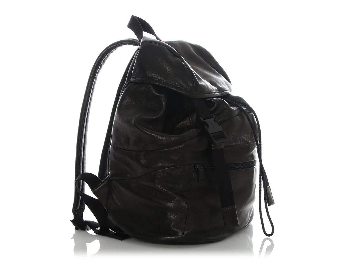 Saint Laurent Black Leather Backpack - Image 5