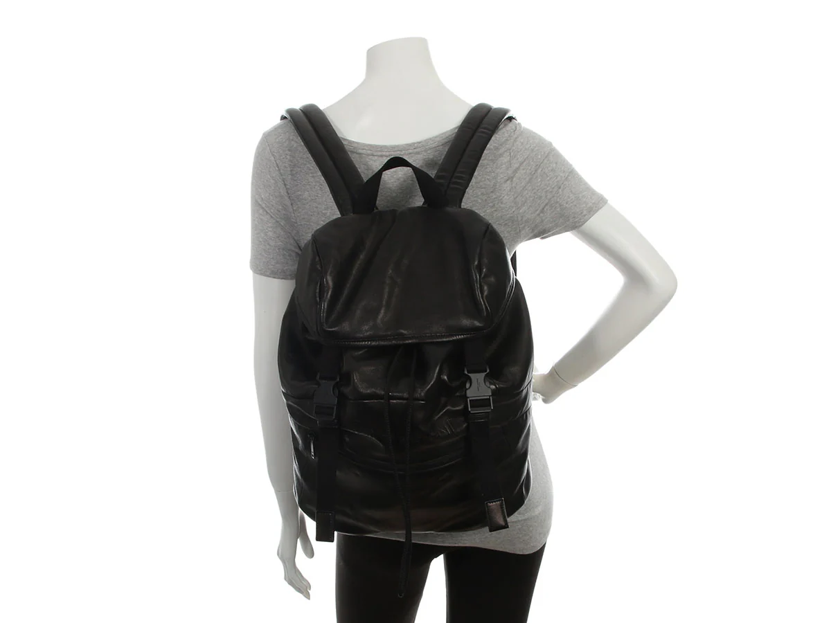 Saint Laurent Black Leather Backpack - Image 9