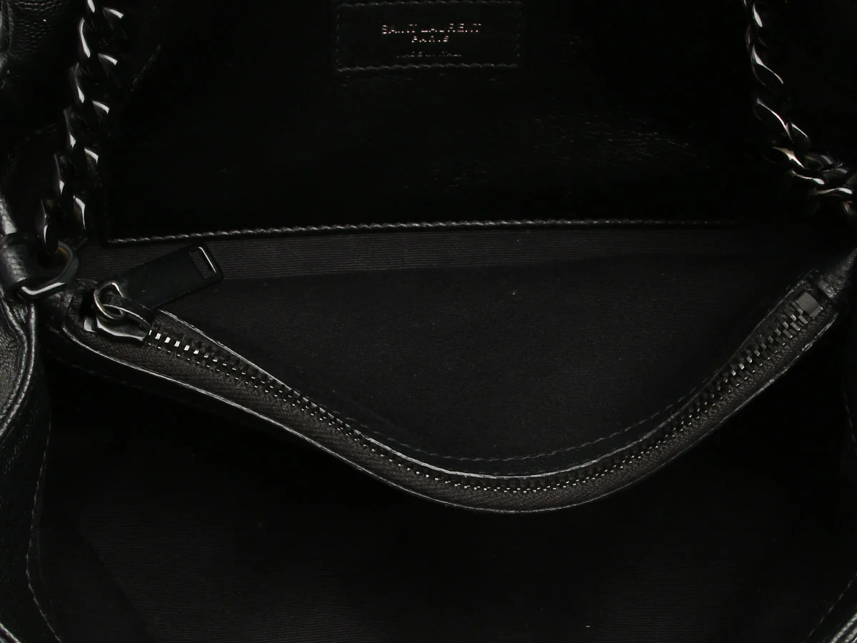 Saint Laurent So Black Grain De Poudre Monogram West Hollywood Fold-Over Bag - Image 8