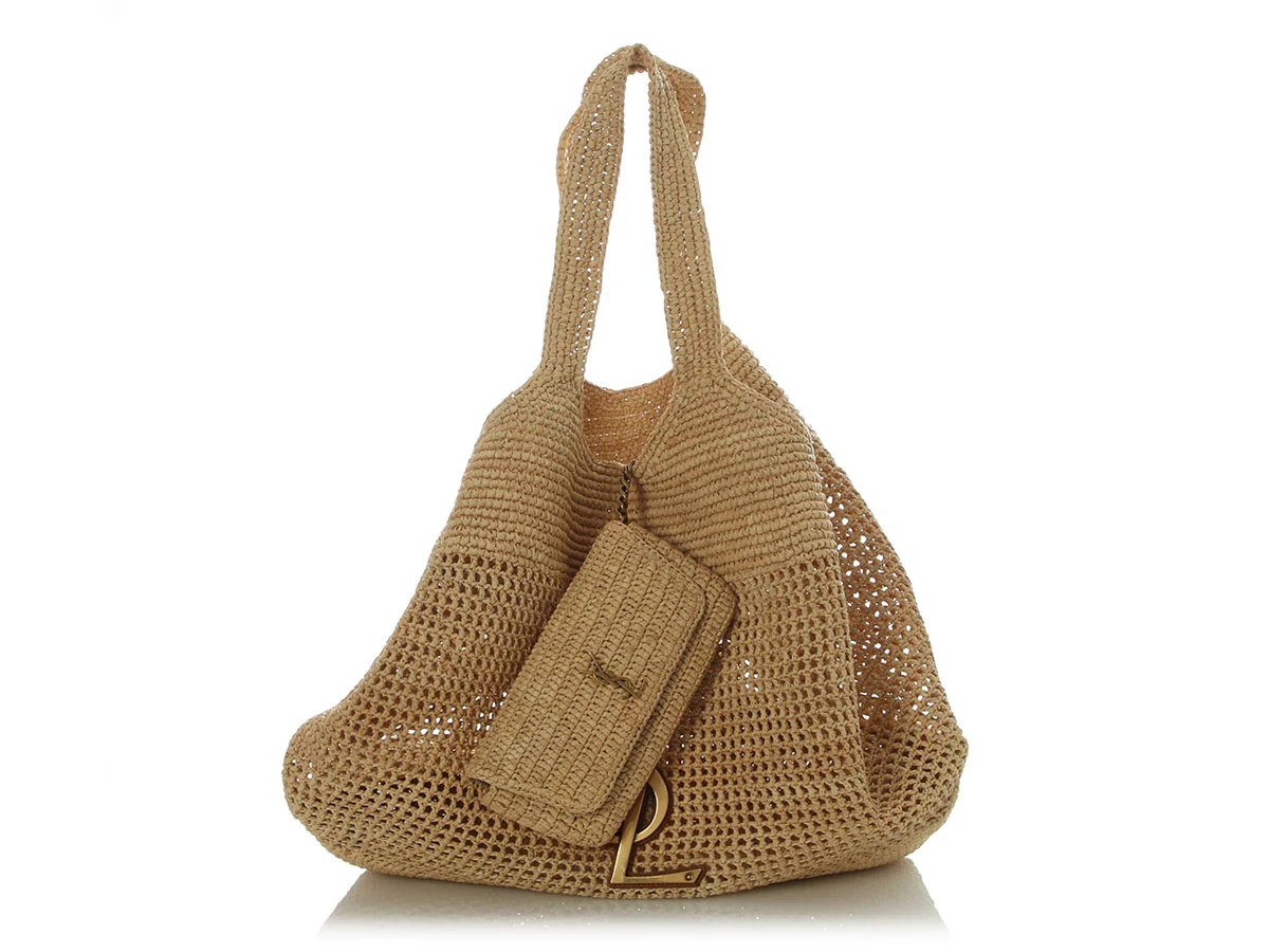 Saint Laurent Natural Raffia Icare Shopping Tote - Image 2