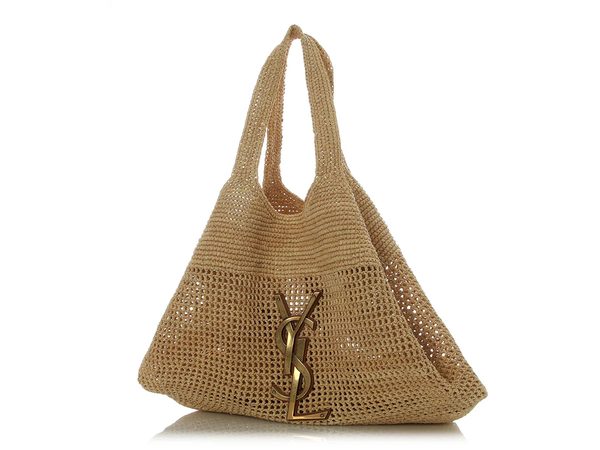 Saint Laurent Natural Raffia Icare Shopping Tote - Image 3