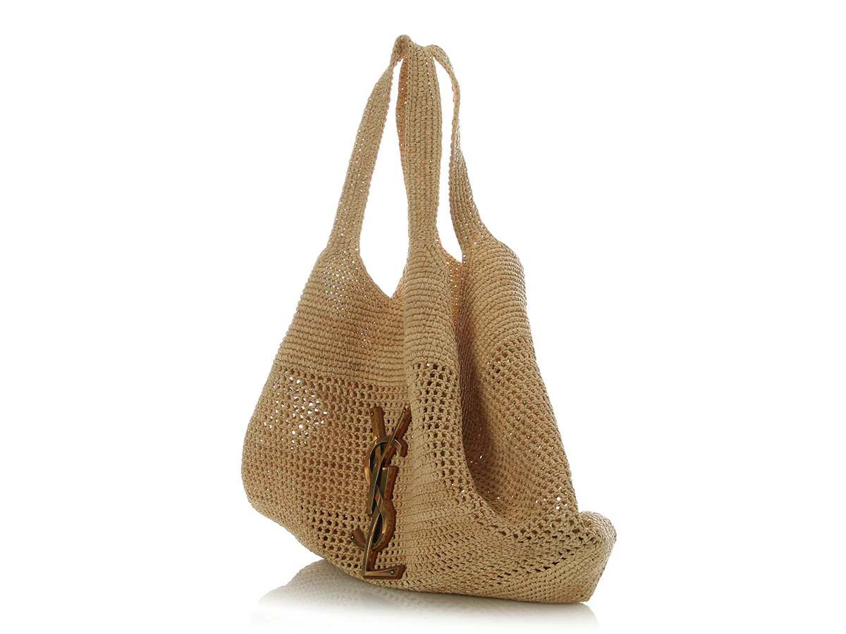 Saint Laurent Natural Raffia Icare Shopping Tote - Image 4